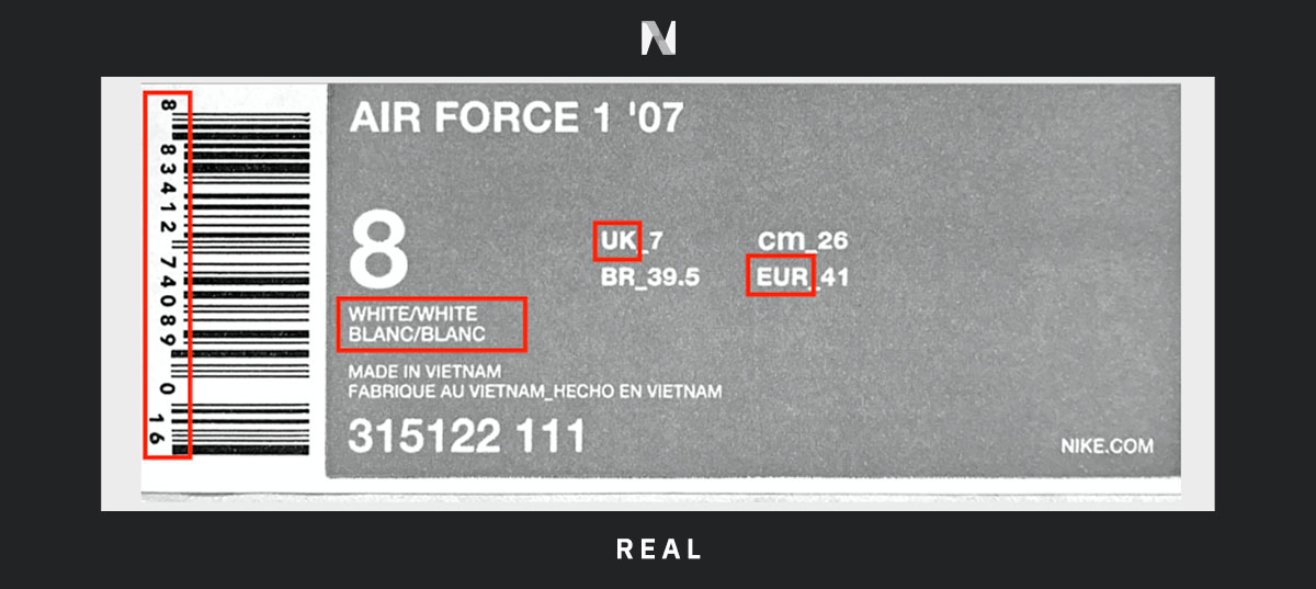 spot fake air force 1