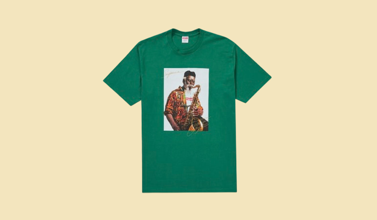 best-streetwear-to-buy-for-the-holidays-2020_supreme-pharaoh-sanders-tee-green