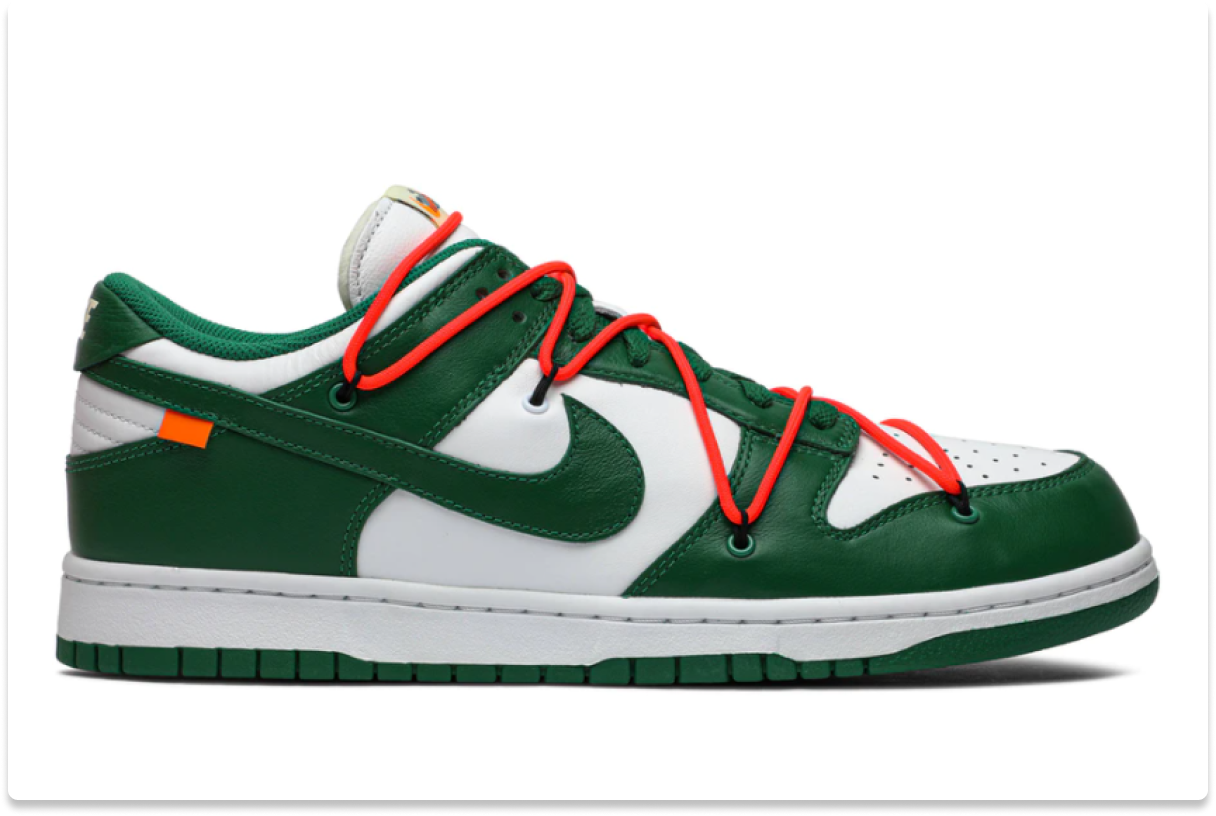 OFF‑WHITE X NIKE DUNK LOW _PINE GREEN_ [ALSO WORN BY LEBRON JAMES]