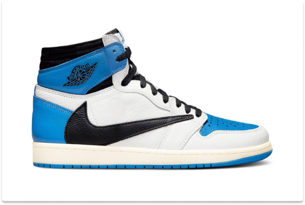 FRAGMENT DESIGN X TRAVIS SCOTT X AIR JORDAN 1 RETRO HIGH 'MILITARY BLUE'
