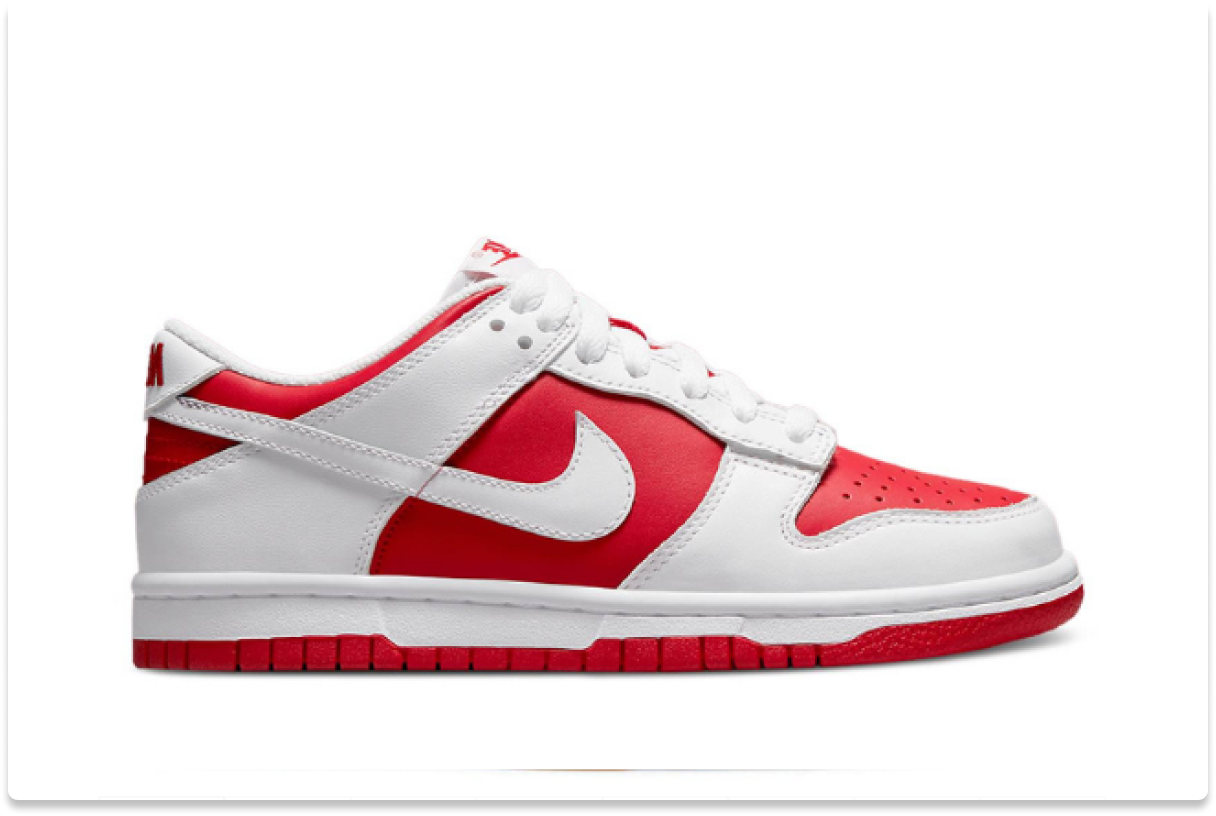 NIKE DUNK LOW 'WHITE UNIVERSITY RED'
