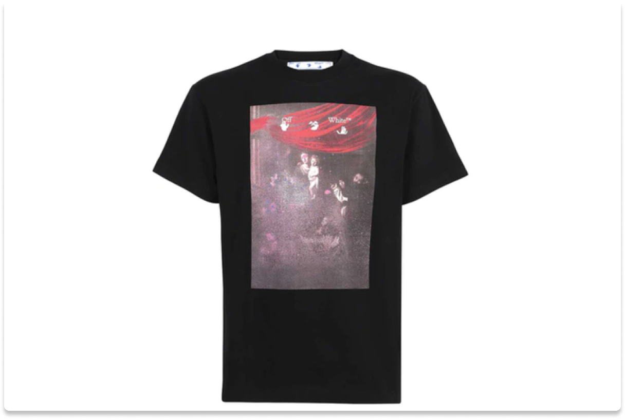 OFF‑WHITE SPRAYED CARAVAGGIO SS OVER TEE BLACKWHITE