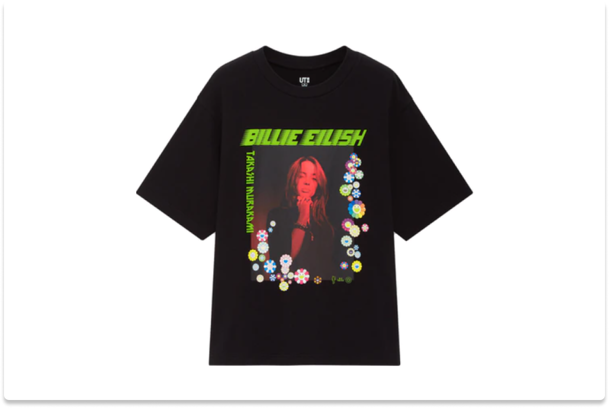 BILLIE EILISH FLOWER PHOTO T‑SHIRT (US WOMENS SIZING) BLACK