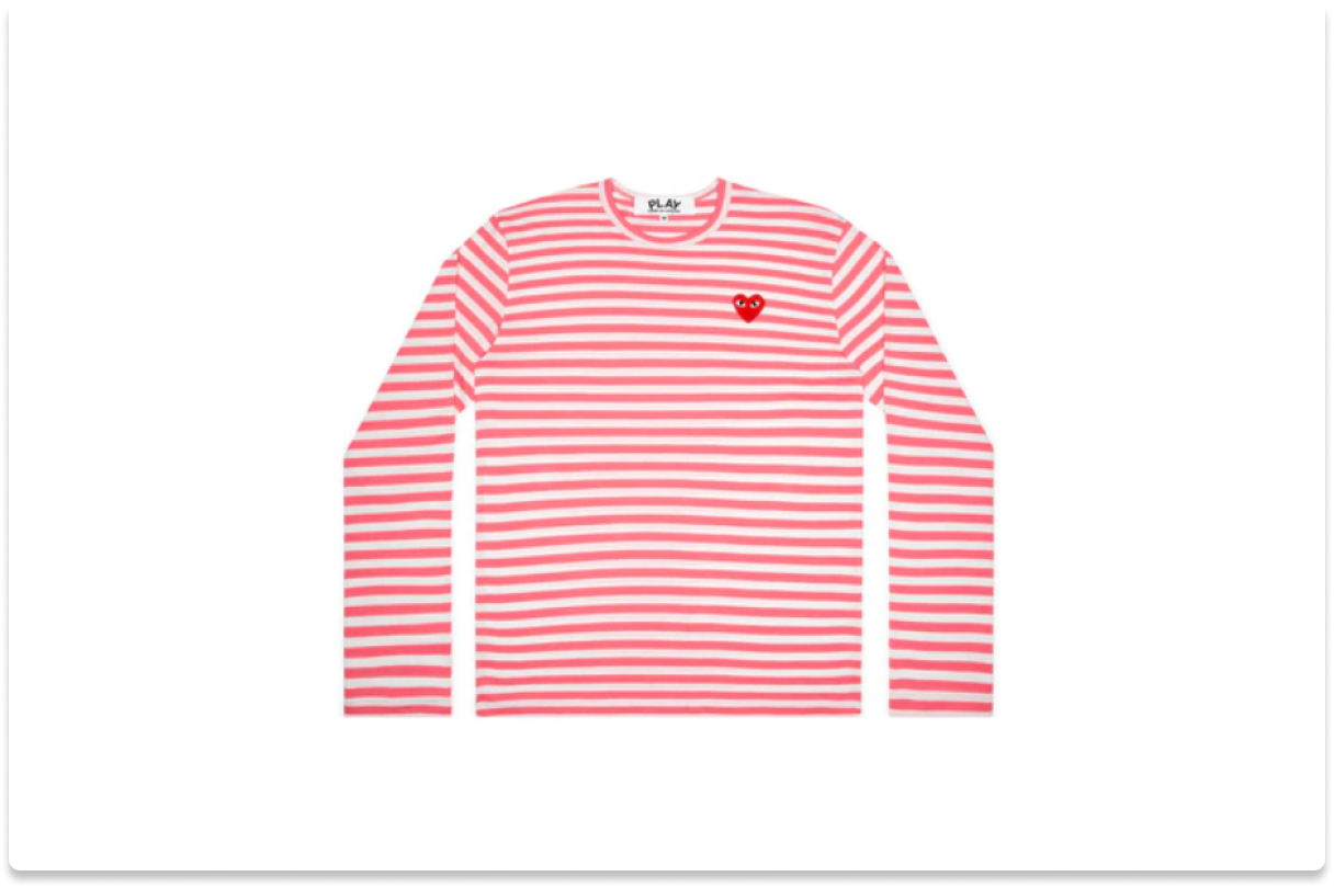 COMME DES GARÇONS PLAY STRIPED PINK LONG SLEEVE WOMEN