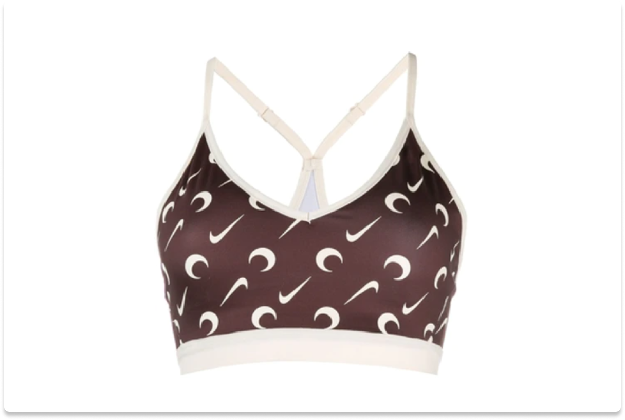 NIKE X MARINE SERRE SPORTS BRA BROWN