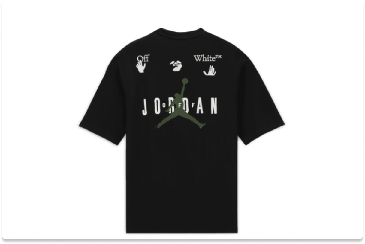 OFF‑WHITE X AIR JORDAN T‑SHIRT BLACK