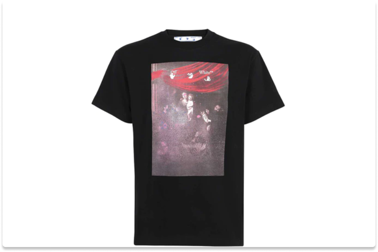 OFF‑WHITE SPRAYED CARAVAGGIO SS OVER TEE BLACKWHITE