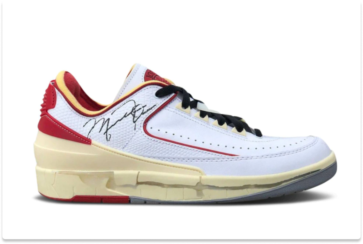 OFF‑WHITE X AIR JORDAN 2 RETRO LOW SP 'WHITE RED'