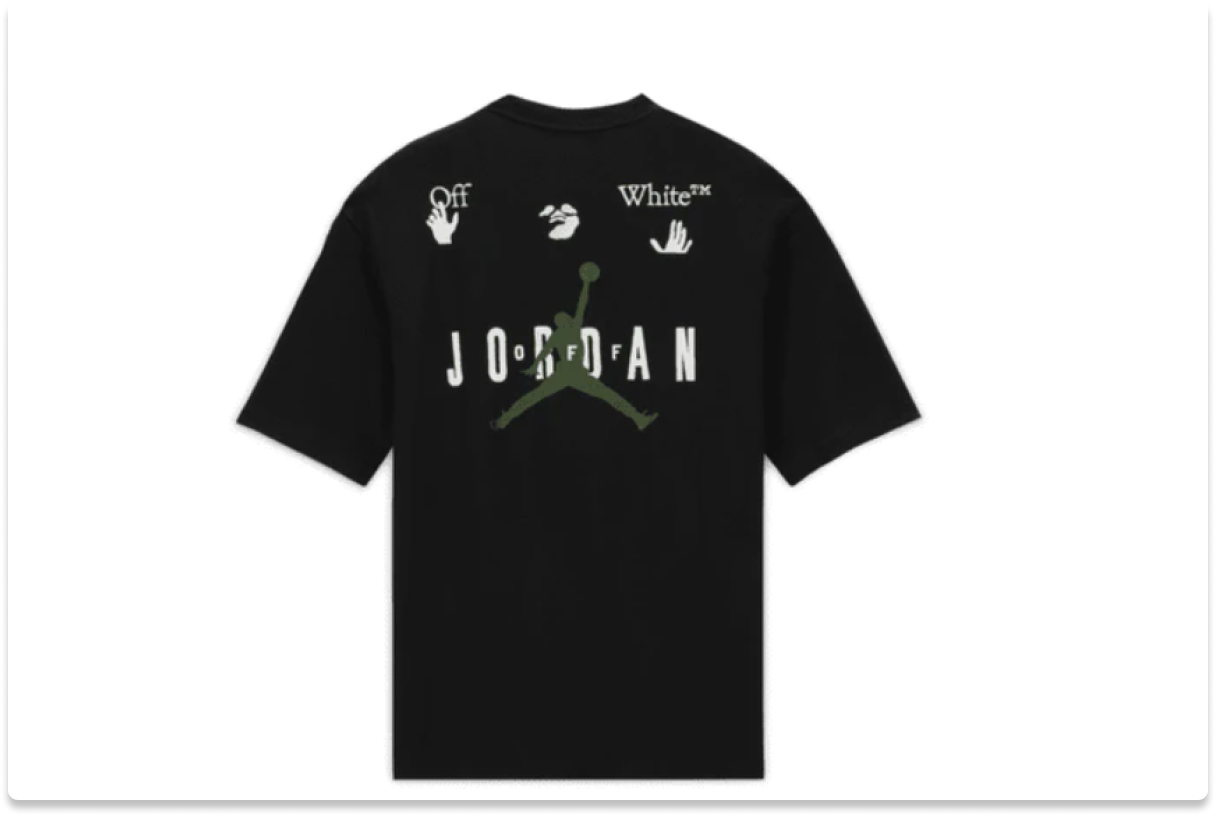 OFF‑WHITE X AIR JORDAN T‑SHIRT BLACK