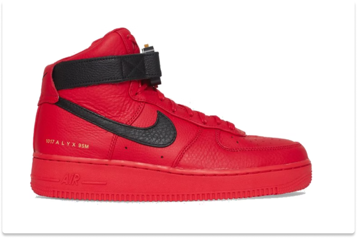 1017 ALYX 9SM X NIKE AIR FORCE 1 HIGH 'UNIVERSITY RED'
