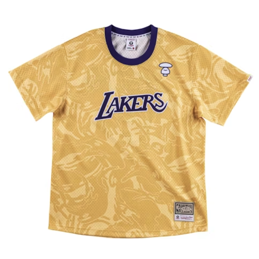 Aape x Mitchell & Ness Los Angeles Lakers BP Jersey Gold