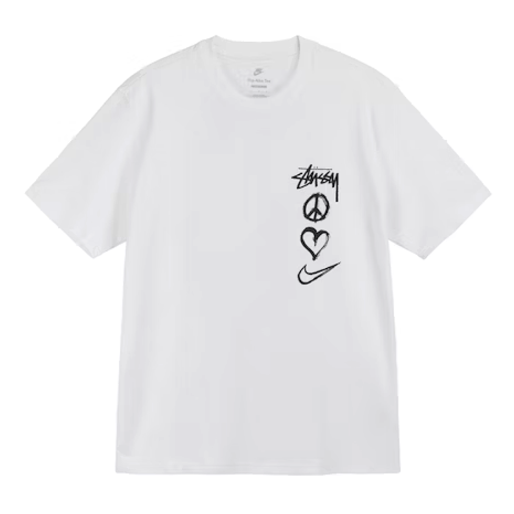 Nike x Stussy Peace, Love, Swoosh T‑shirt White