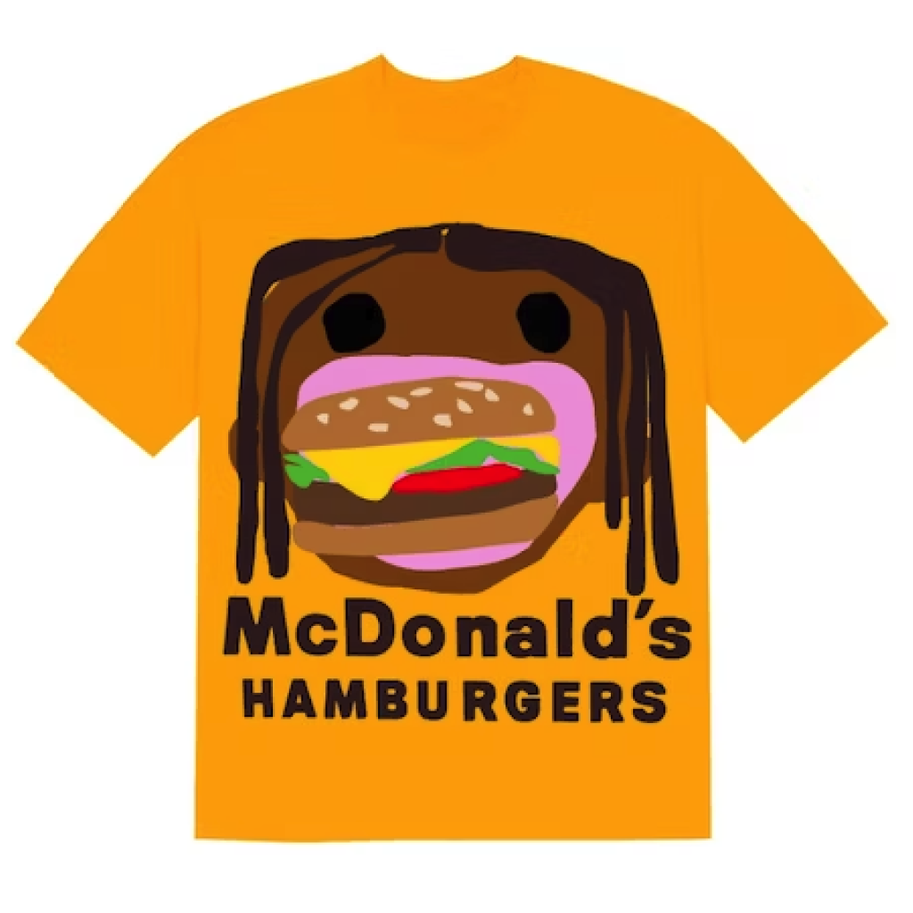 Travis Scott x CPFM 4 CJ Burger Mouth T‑Shirt Gold