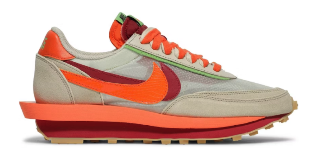 sacai x CLOT x Nike LDWaffle 'Net Orange Blaze' DH1347‑100