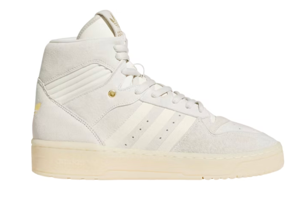 Adidas Rivalry High - classic white and blue high-top sneakers with a retro basketball silhouette