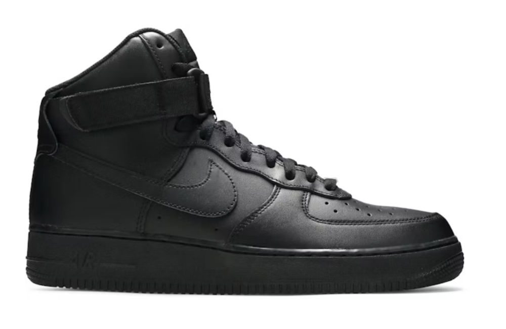 Nike Air Force 1 High - classic black high-tops with an ankle strap and chunky sole