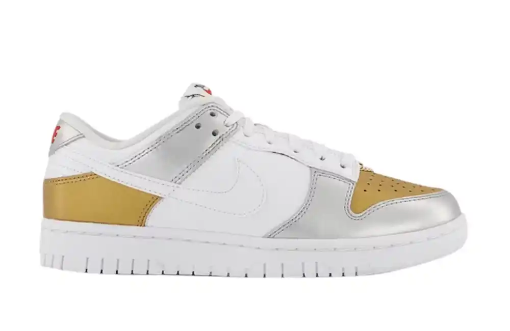(Women) Nike Dunk Low SE 'White Metallic Gold Silver'