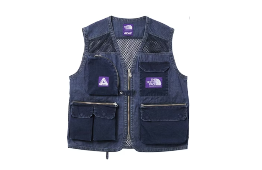 Palace x The North Face Purple Label Indigo Ripstop Mesh Vest Indigo