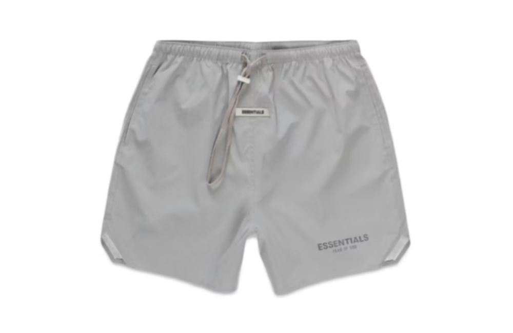 Fear of God ESSENTIALS Volley Shorts Silver Reflective