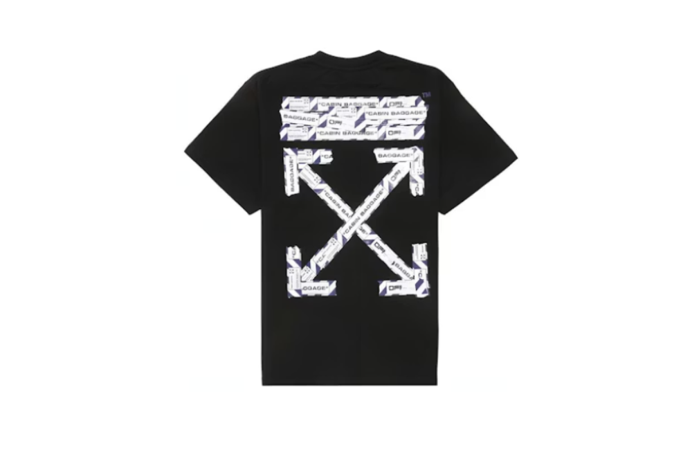 Off-White Oversized Fit Airport Tape Tee Black