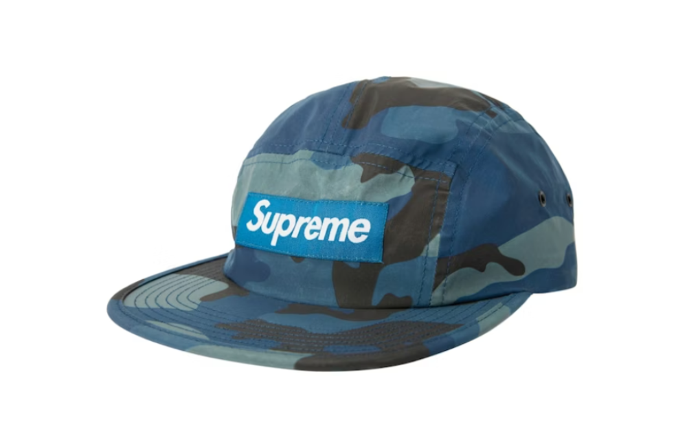 Supreme Reflective Camo Camp Cap Blue