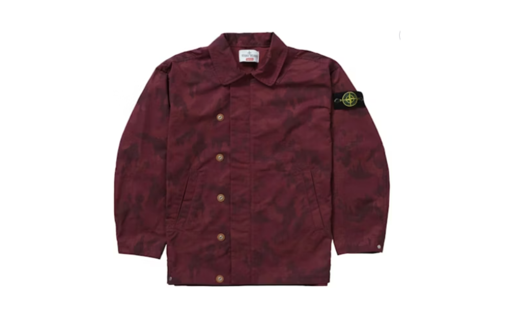 Supreme x Stone Island Reactive Ice Camo Ripstop Jacket Red