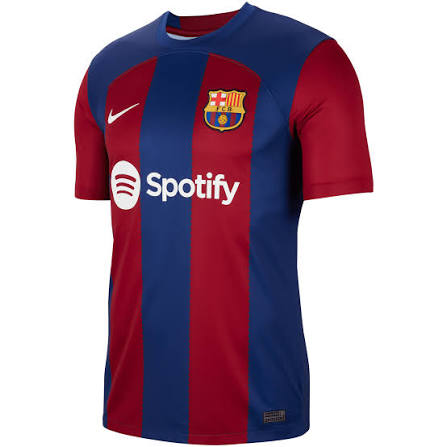 Nike Barcelona 23/24 Home Player Jersey Blue Short Sleeve Soccer Shirt Men. DX2615-456